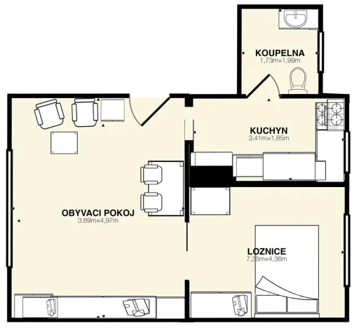 Pronájem bytu 2+1, Praha - Záběhlice, Roztylské sady, 56 m2