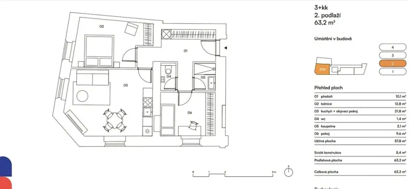 Pronájem bytu 3+kk, Praha - Nusle, Boleslavova, 58 m2