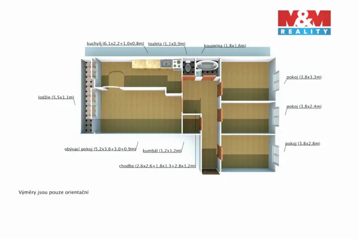 Prodej bytu 4+1, Hostomice, Dobříšská, 85 m2