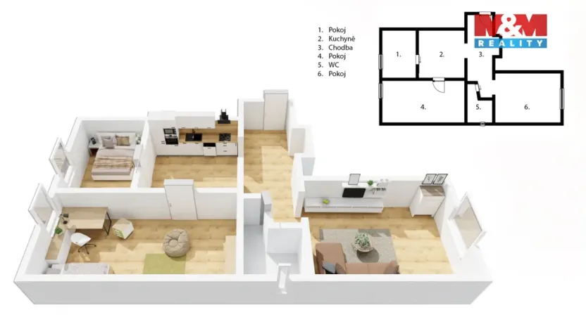 Prodej bytu 2+1, Praha - Smíchov, Holečkova, 59 m2