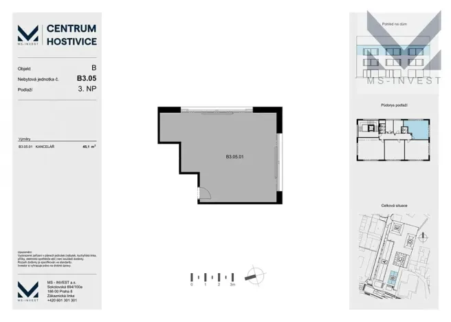 Prodej kanceláře, Hostivice, Čsl. armády, 45 m2