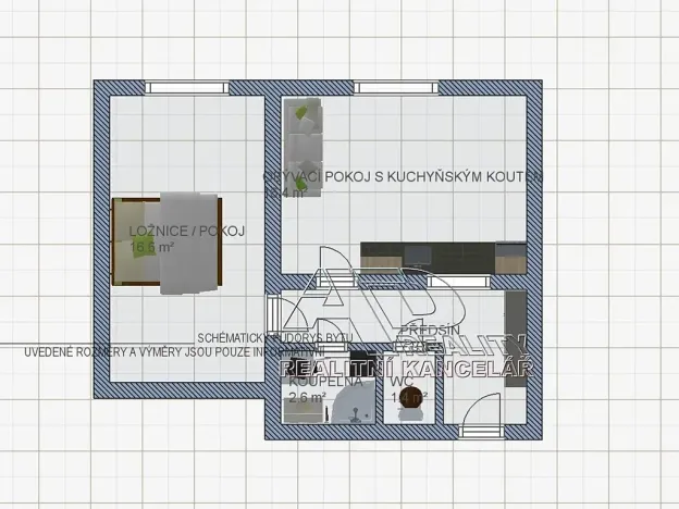 Pronájem atypického bytu, České Budějovice, 44 m2
