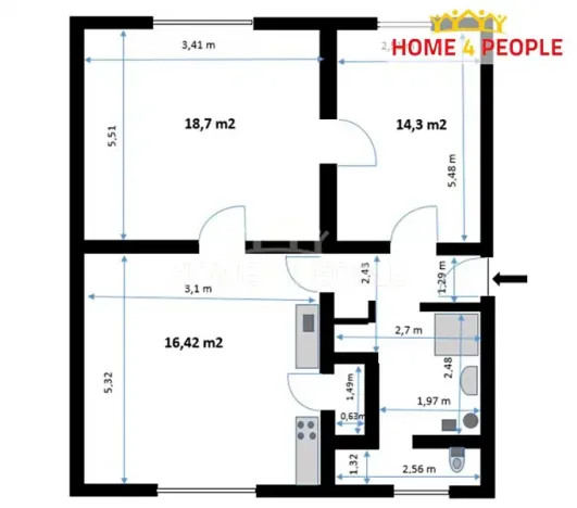 Pronájem bytu 2+1, Karlovy Vary, Mattoniho nábřeží, 62 m2