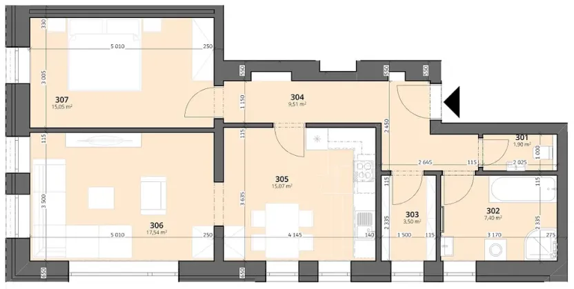 Prodej bytu 2+1, Zubří, Hlavní, 72 m2