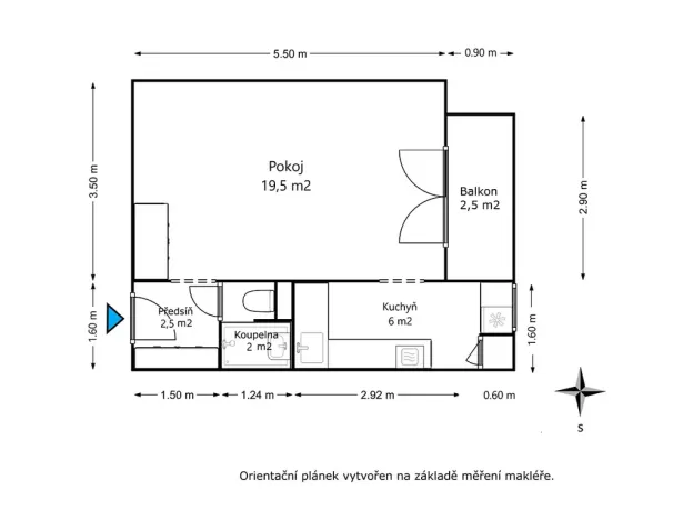 Pronájem bytu 1+1, Brno, Halasovo náměstí, 34 m2