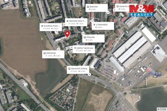 Prodej bytu 1+1, Praha - Letňany, Dobratická, 32 m2