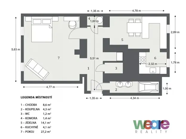Prodej kanceláře, Praha - Vršovice, Černomořská, 57 m2