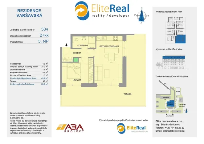 Prodej bytu 2+kk, Olomouc, Varšavské nám., 44 m2