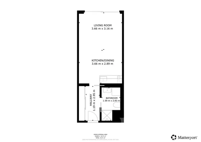 Pronájem bytu 1+kk, Praha - Libeň, Českomoravská, 33 m2