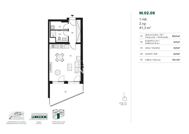 Pronájem bytu 1+kk, Praha - Stodůlky, Ujgurská, 41 m2