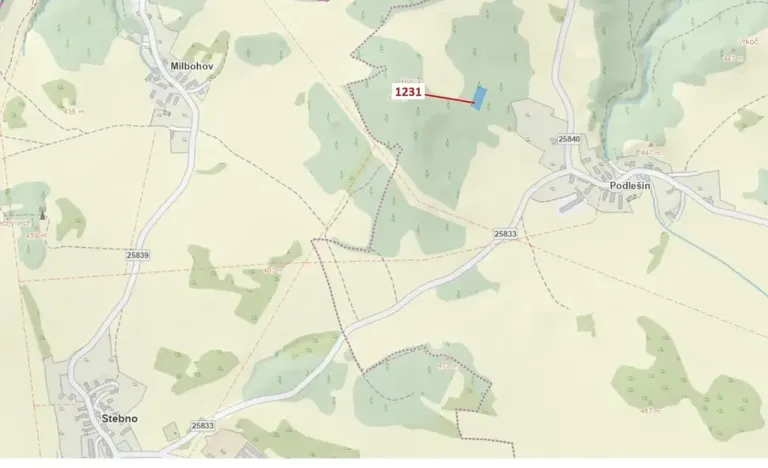 Dražba lesa, Stebno, 1462 m2