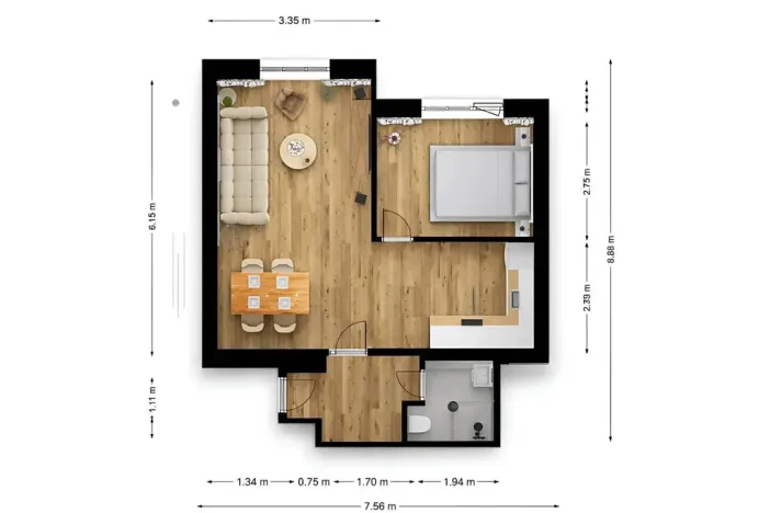 Pronájem bytu 2+kk, Praha - Vršovice, Rybalkova, 44 m2