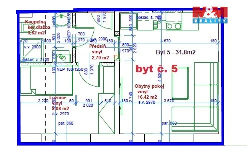 Pronájem bytu 1+1, Mariánské Lázně - Úšovice, Palackého, 32 m2