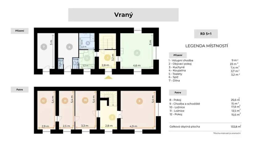 Prodej chalupy, Vraný, 133 m2