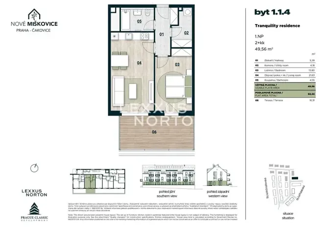 Prodej bytu 2+kk, Praha - Miškovice, Polabská, 53 m2