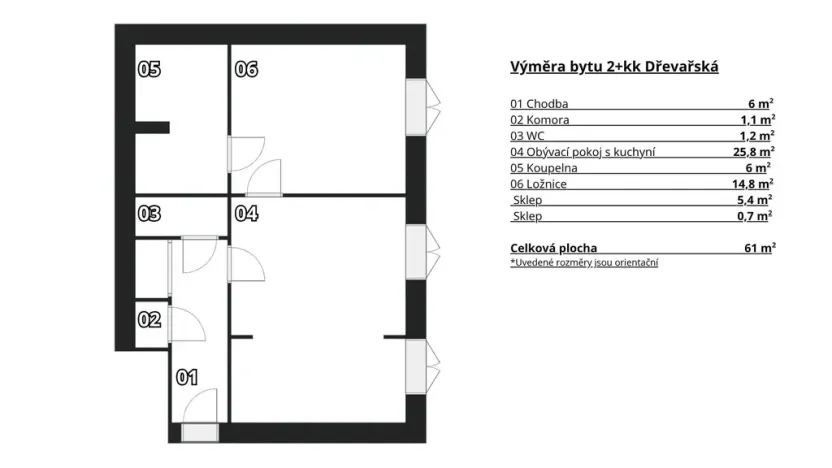 Prodej bytu 2+kk, Brno - Veveří, Dřevařská, 55 m2