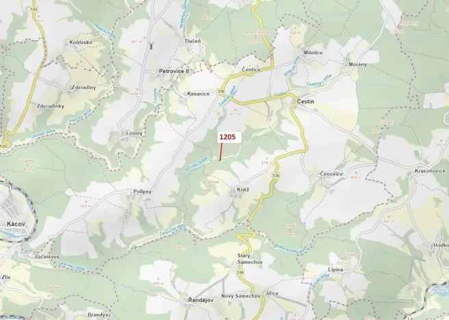 Dražba lesa, Čestín, 518 m2