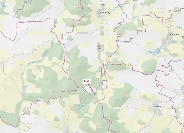 Dražba lesa, Kuřimany, 2850 m2