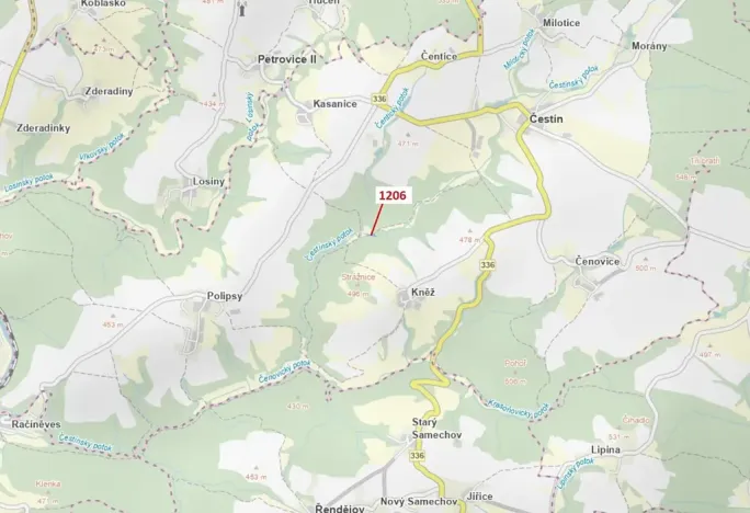 Dražba lesa, Čestín, 795 m2