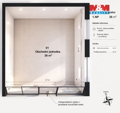 Pronájem obchodního prostoru, Benešov, Masarykovo náměstí, 38 m2