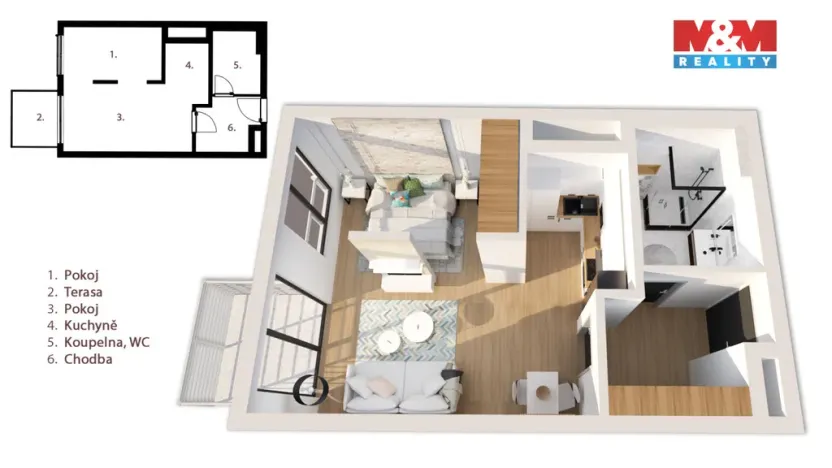 Prodej bytu 1+kk, Kralupy nad Vltavou, Nádražní, 42 m2