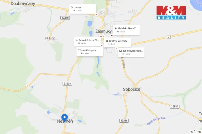 Prodej zemědělské usedlosti, Zásmuky - Nesměň, 161 m2