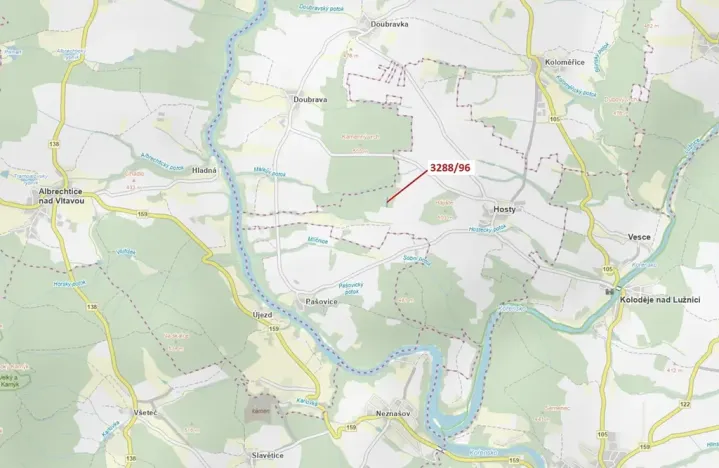 Dražba lesa, Hosty, 1630 m2