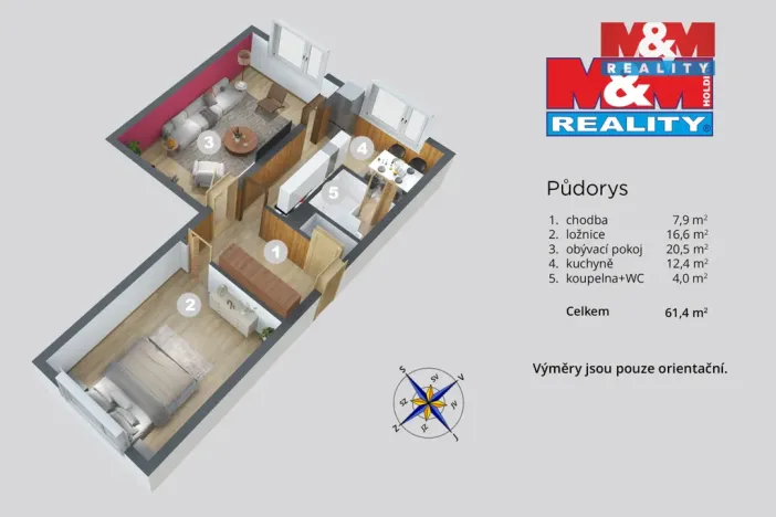Prodej bytu 2+1, Děčín - Děčín III-Staré Město, Jezdecká, 62 m2