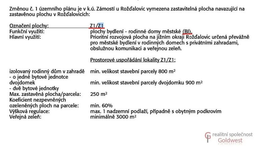 Prodej pozemku, Rožďalovice, 826 m2