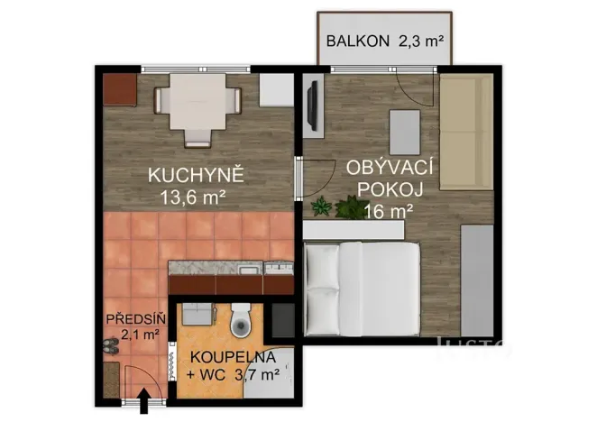 Prodej bytu 1+1, Písek, třída Přátelství, 38 m2