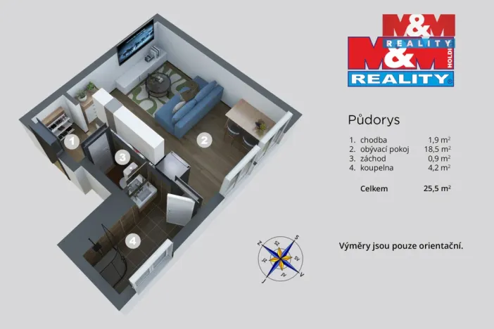 Prodej bytu 1+kk, Benešov nad Ploučnicí, Nádražní, 25 m2