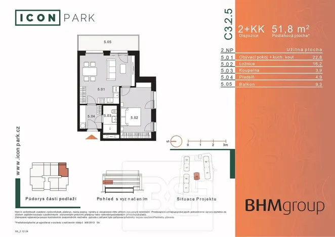 Pronájem bytu 2+kk, Kladno, Ke křížku, 48 m2