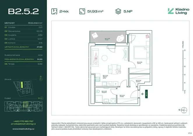 Prodej bytu 2+kk, Kladno, Pražská, 48 m2
