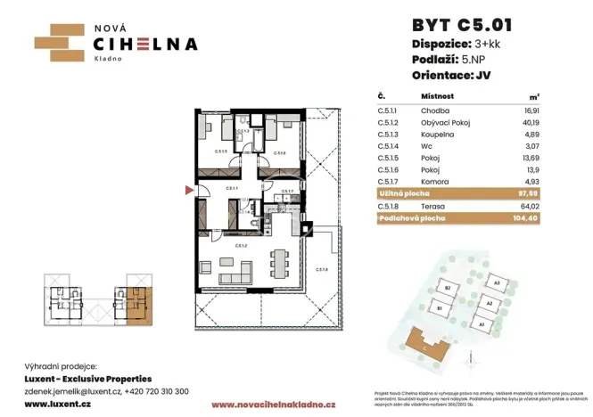Prodej bytu 3+kk, Kladno, 98 m2
