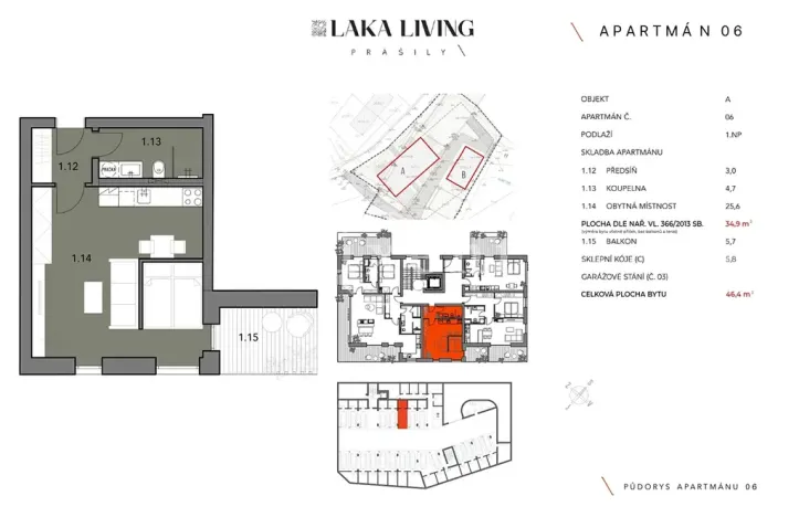 Prodej bytu 1+kk, Prášily, 46 m2