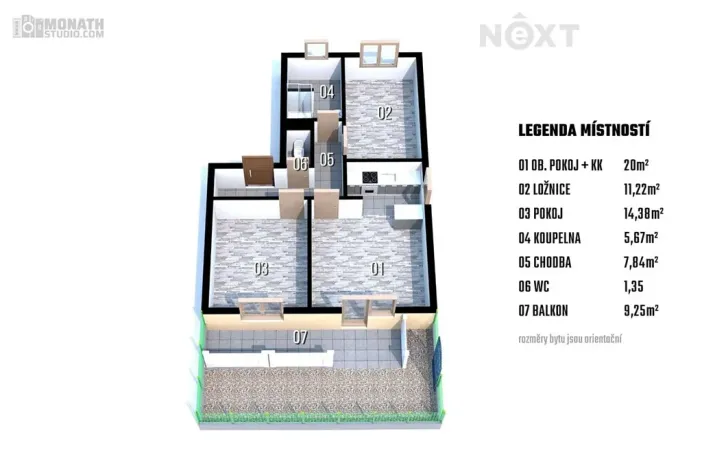 Prodej bytu 3+kk, Slavkov u Brna, Zelnice I, 64 m2
