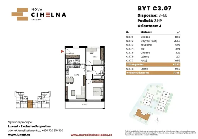 Prodej bytu 3+kk, Kladno, 68 m2