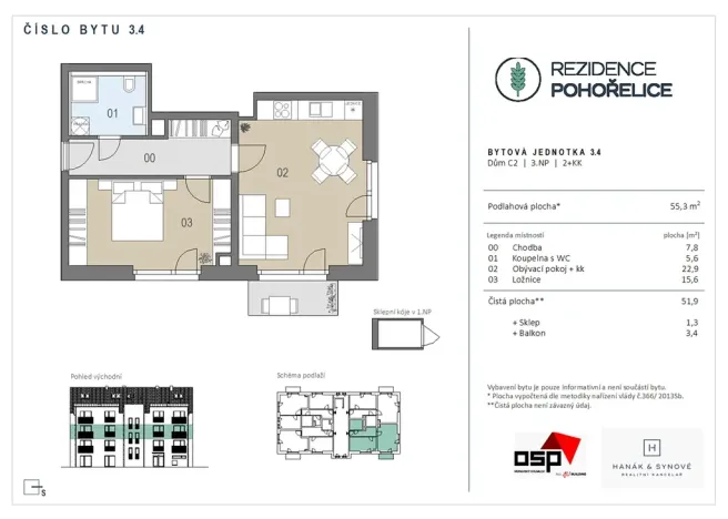 Prodej bytu 2+kk, Pohořelice, U Kasáren, 52 m2