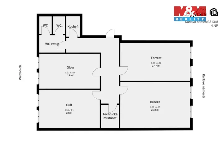 Pronájem obchodního prostoru, Praha - Nové Město, Karlovo náměstí, 95 m2
