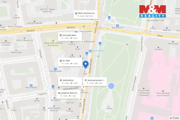 Pronájem obchodního prostoru, Praha - Nové Město, Karlovo náměstí, 95 m2