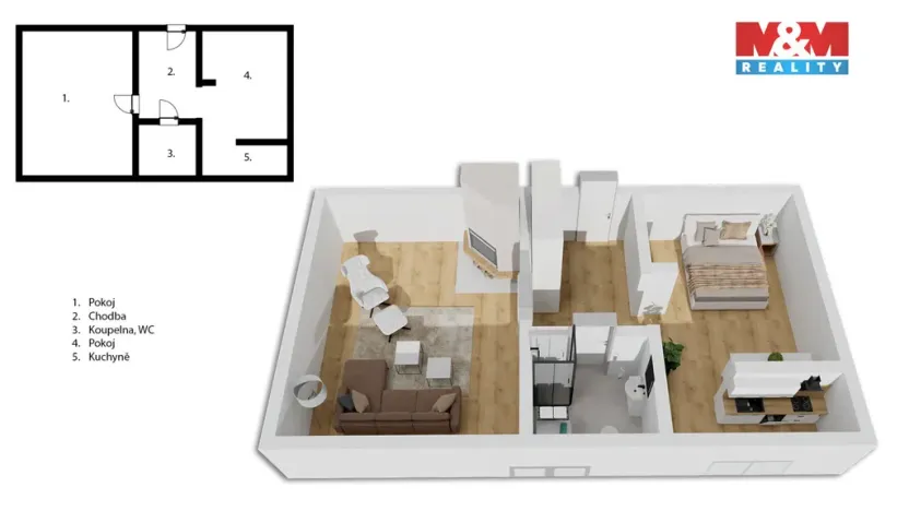 Prodej bytu 2+kk, Uherské Hradiště, Tř. Maršála Malinovského, 53 m2