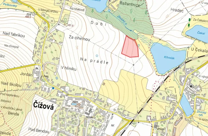 Prodej podílu pole, Čížová, 6410 m2