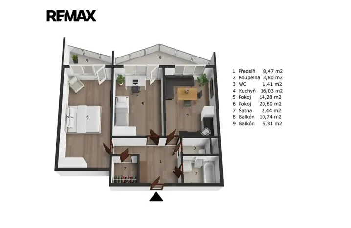 Prodej bytu 2+1, Praha - Černý Most, náměstí Plukovníka Vlčka, 83 m2