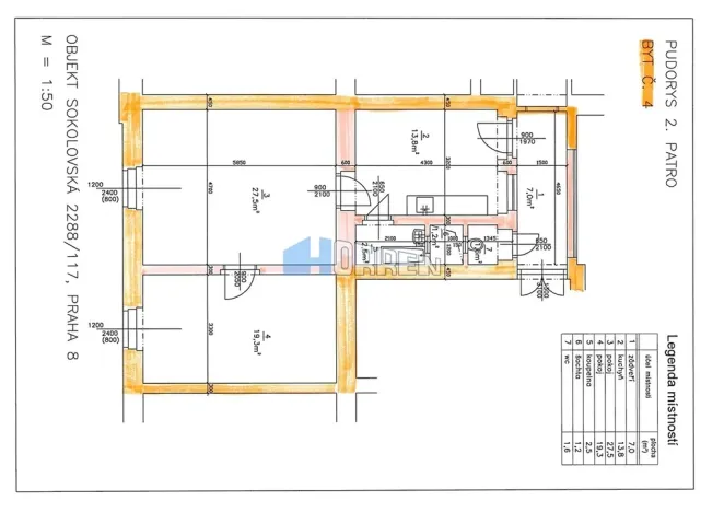 Pronájem bytu 2+1, Praha - Libeň, Sokolovská, 74 m2