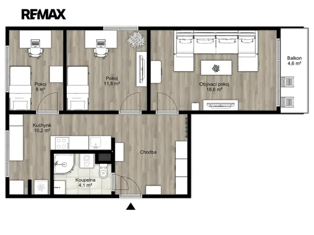 Prodej bytu 3+1, Horní Bříza, Jedlová, 61 m2