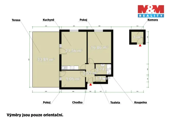 Pronájem bytu 3+kk, Plzeň - Doubravka, V Zahrádkách, 57 m2