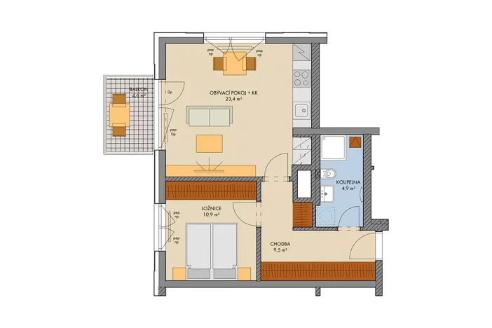 Prodej bytu 2+kk, Kralupy nad Vltavou, Nádražní, 52 m2