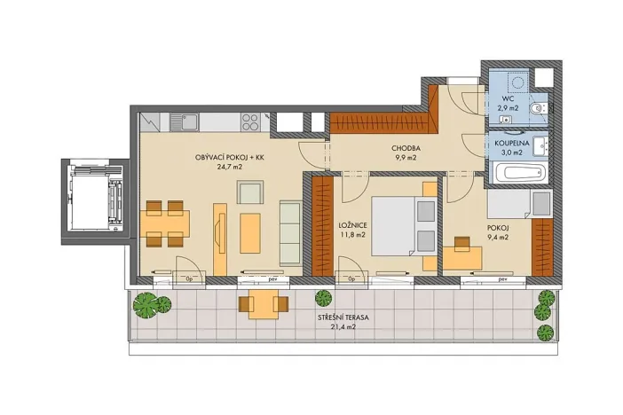 Prodej bytu 3+kk, Praha, Hugo Haase, 65 m2