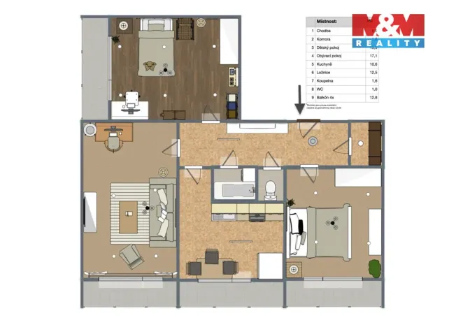 Prodej bytu 3+1, Kladno, Ukrajinská, 67 m2