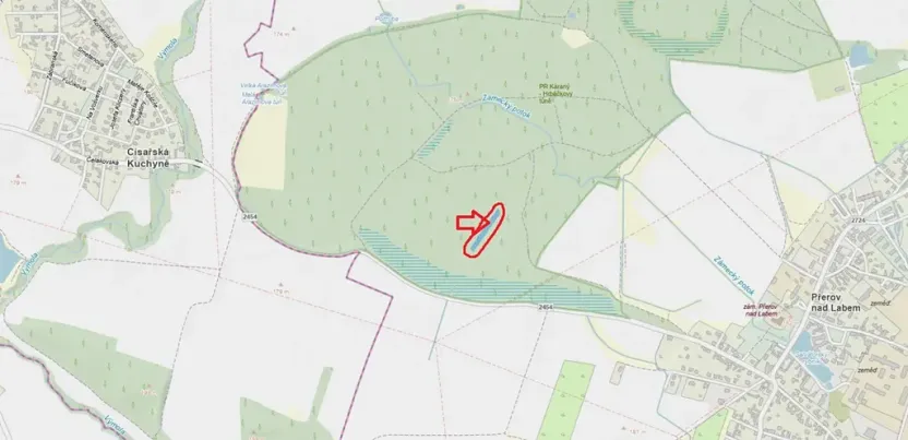 Prodej lesa, Přerov nad Labem, 2268 m2